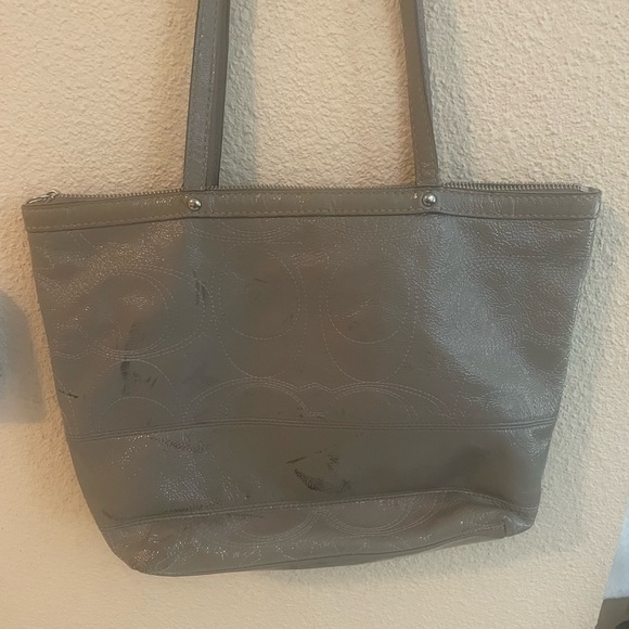 Coach Medium Metallic Grey Leather Vintage Bag - Picture 4 of 14